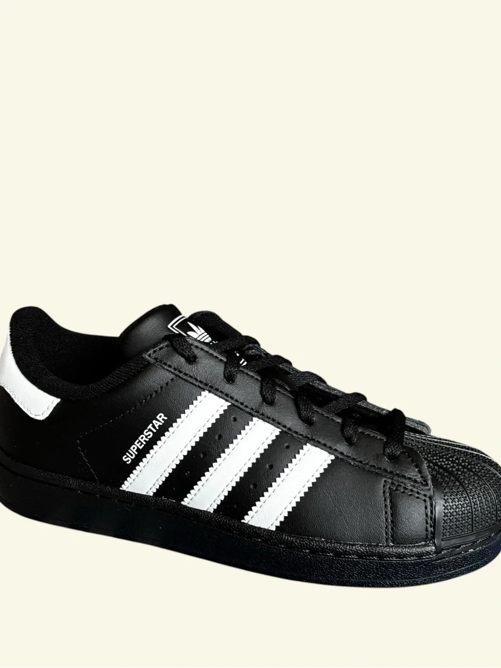 adidas Superstar II Size 3Y (Big Kids) Black White Leather Sneakers NEW